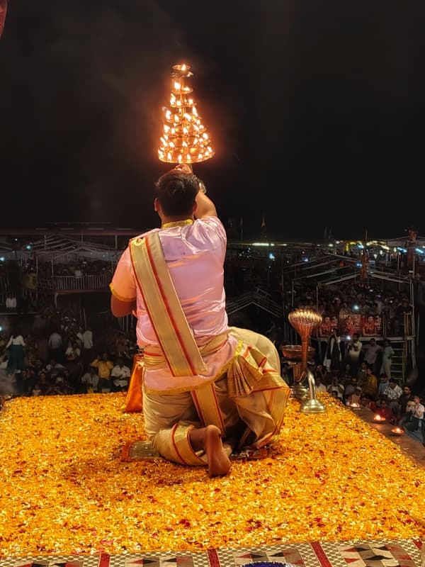 Lamp Ganga Aarti at Varanasi Ghat