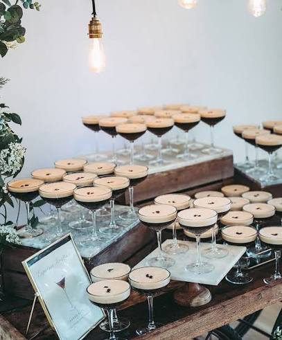 Coffee cart at a wedding