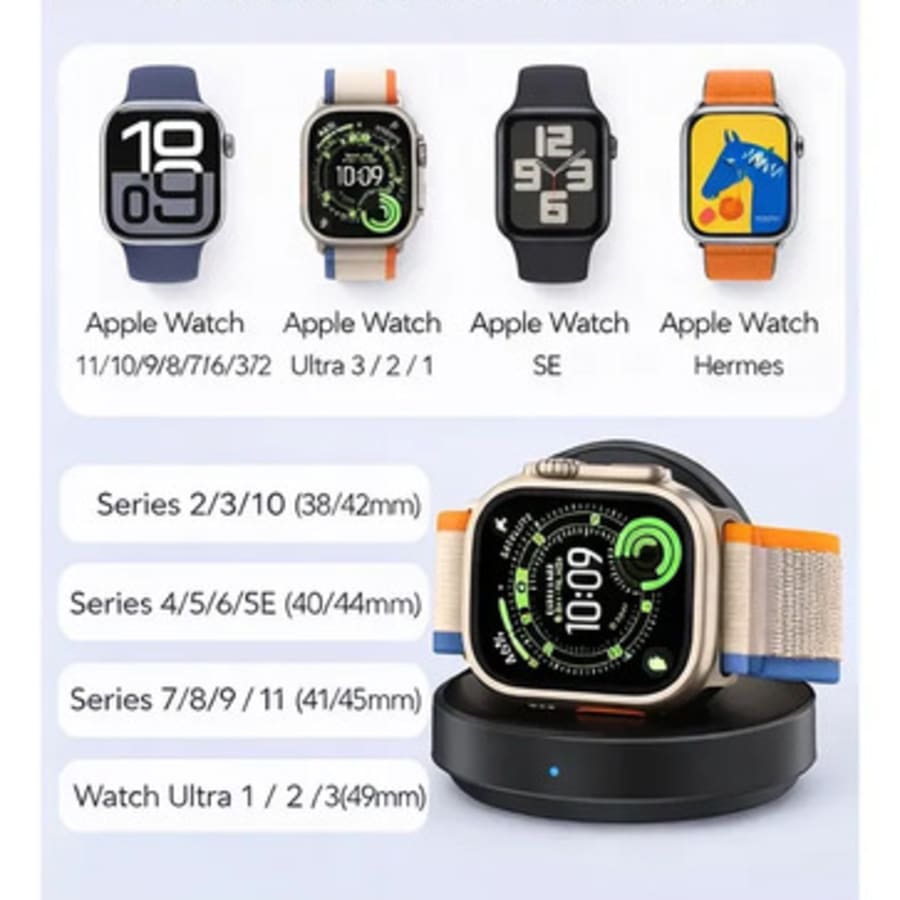 Cargador Inalámbrico Apple Watch Magnético Negro