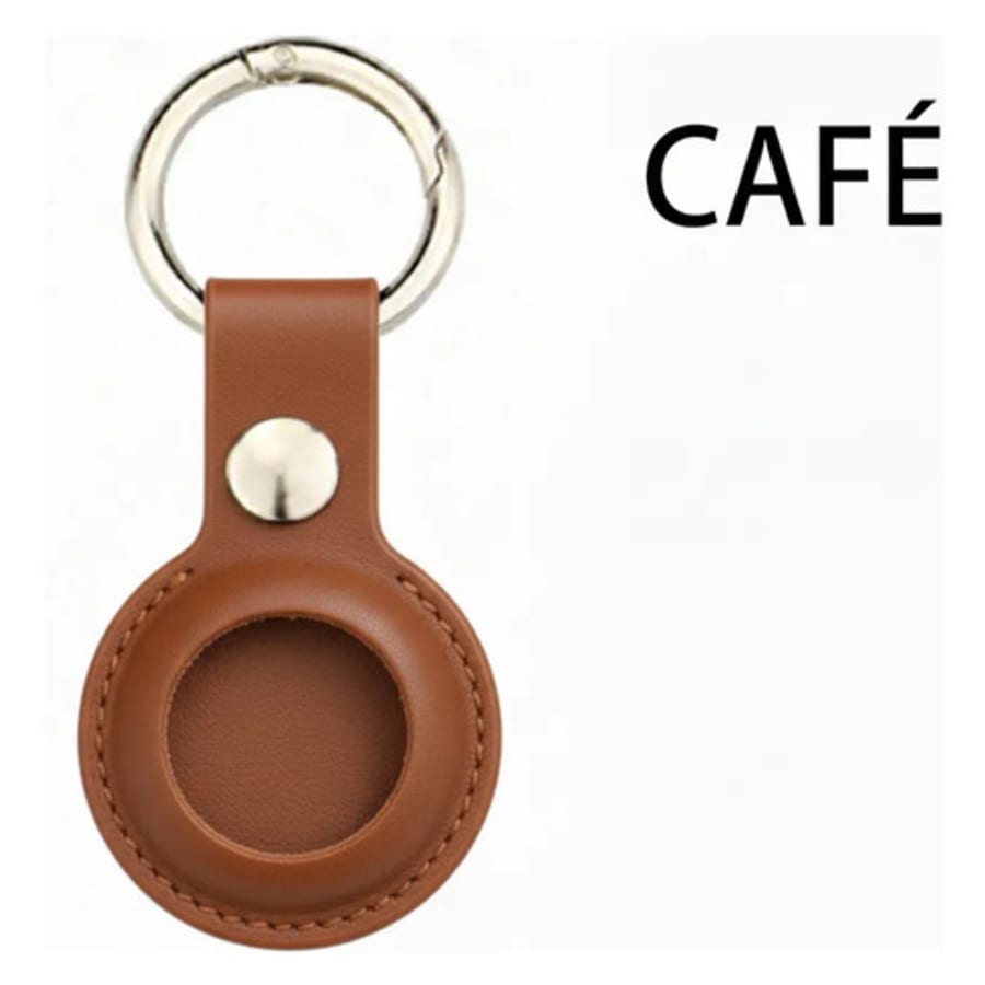 Funda Airtag Con Llavero Marrón