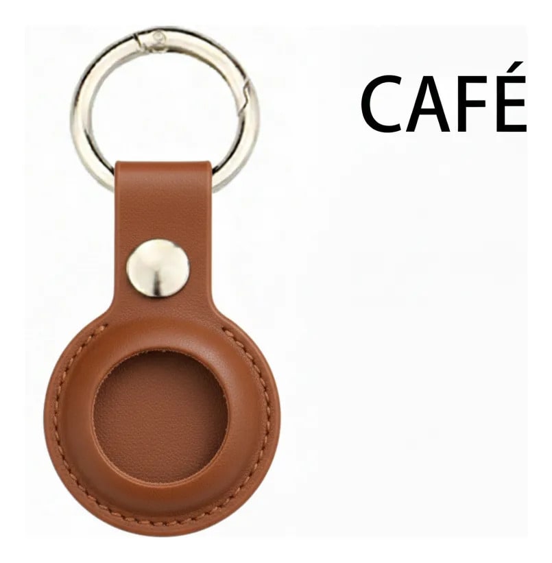 Funda Airtag Con Llavero Marrón