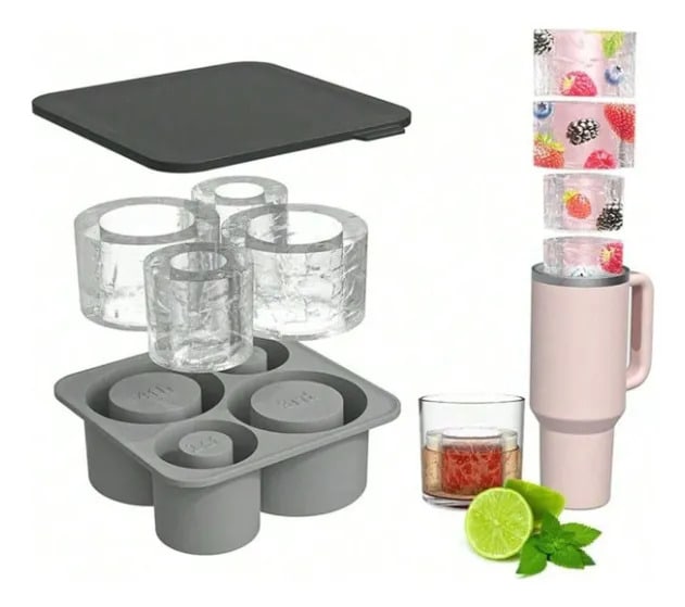 Molde Hielera Silicona para termo — Kit 4 piezas