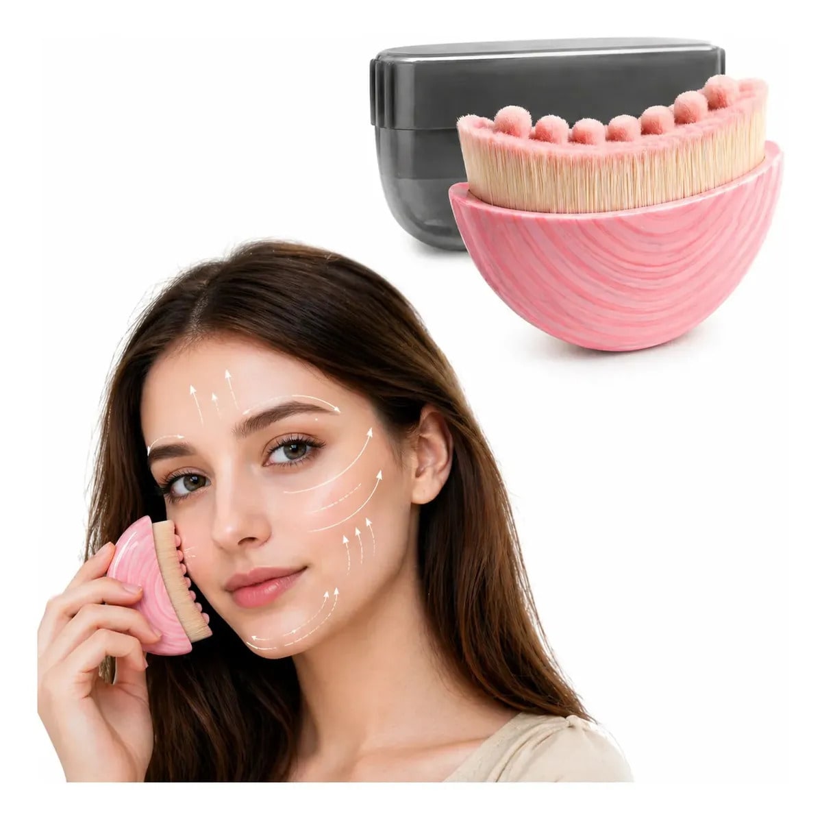 Zenlart Cepillo de Drenaje Linfático Facial Rosa