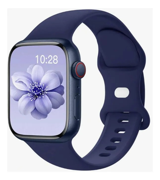 Correa Silicona Para Apple Watch Azul Oscuro 42-45 Mm 3.4 Cm
