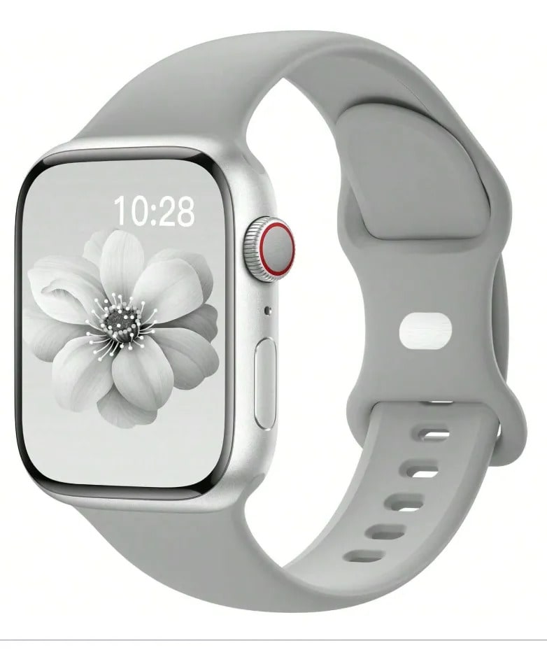 Correa Silicona Para Apple Watch Gris Nube42-45 Mm 3.4 Cm