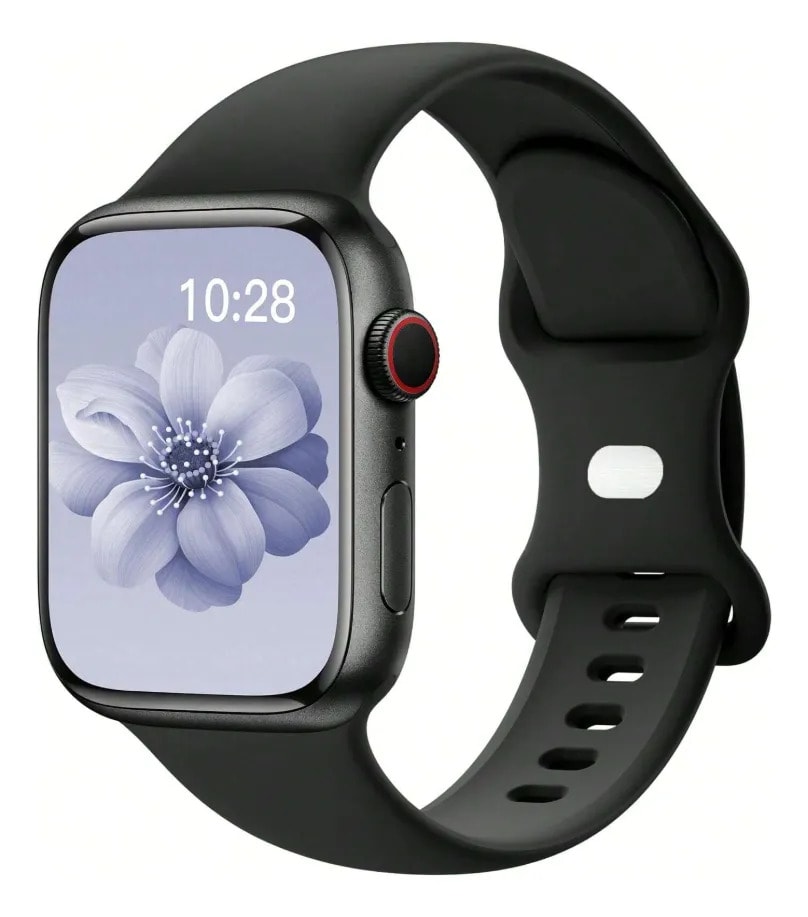 Correa Silicona Para Apple Watch Negro 42-45 Mm 3.4 Cm
