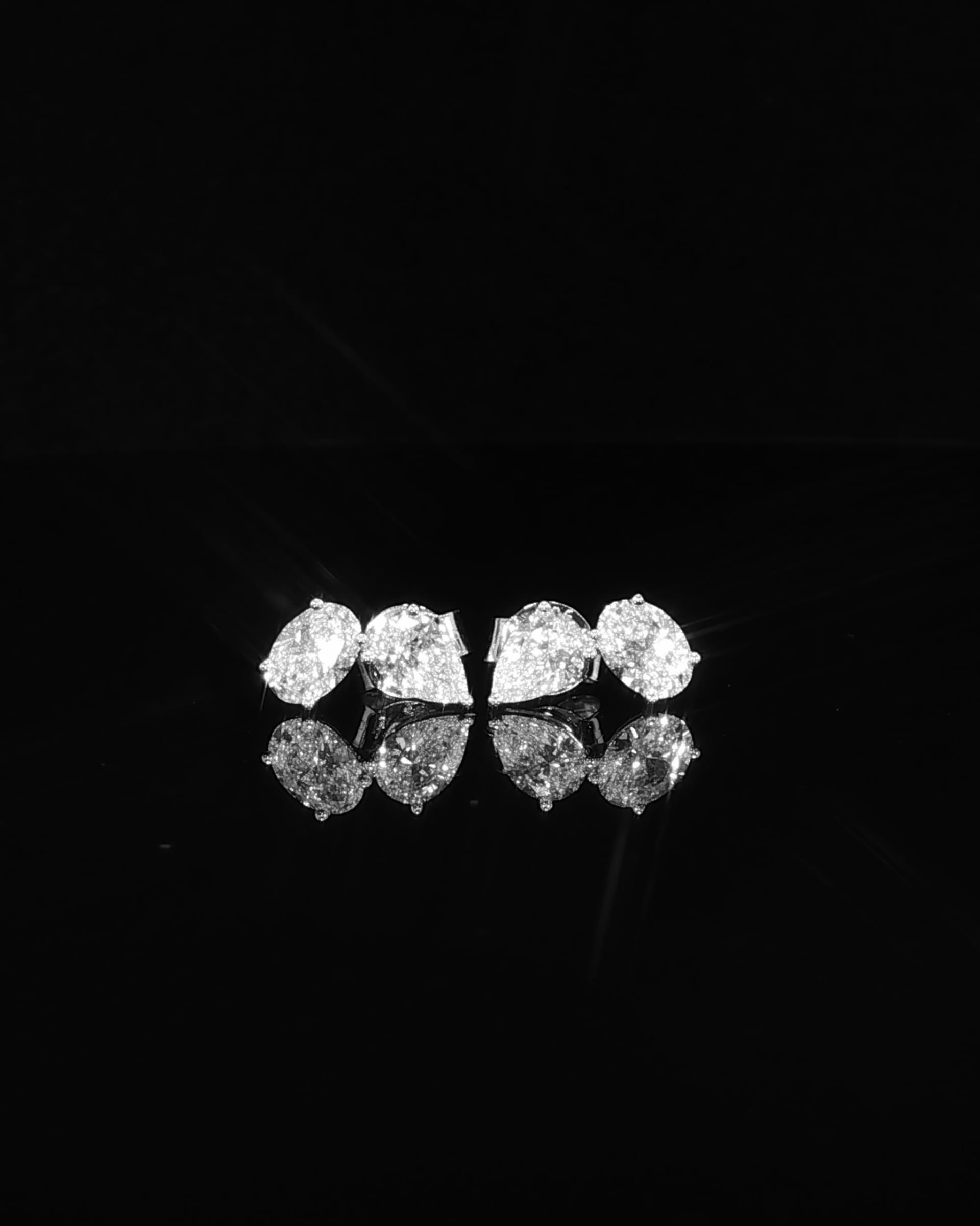 Classic White Gold Diamond Stud Earrings, view 4