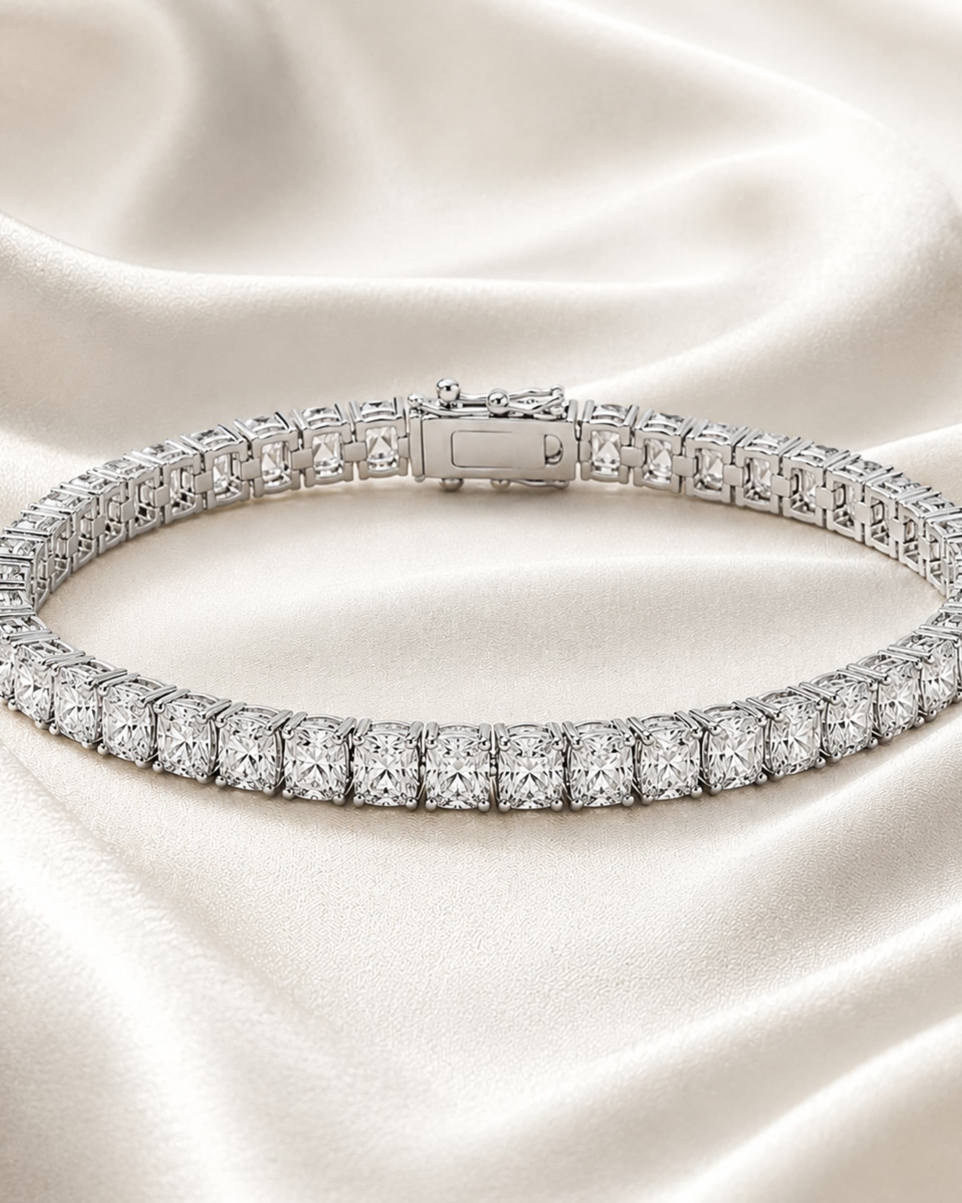 Radiant Cut Lab-Grown Diamond Tennis Bracelet, view 2