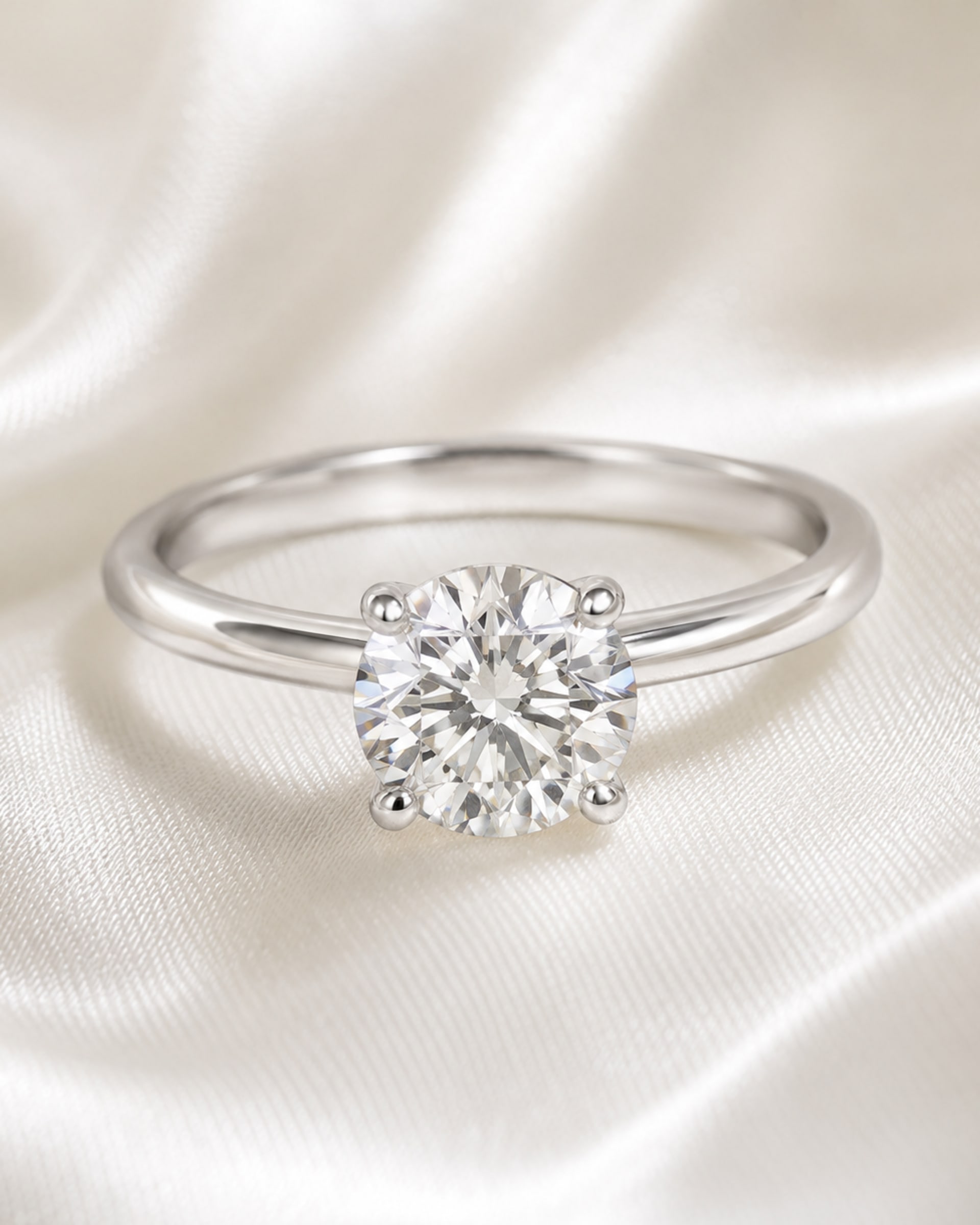 Round Brilliant Diamond Solitaire Engagement Ring, view 3