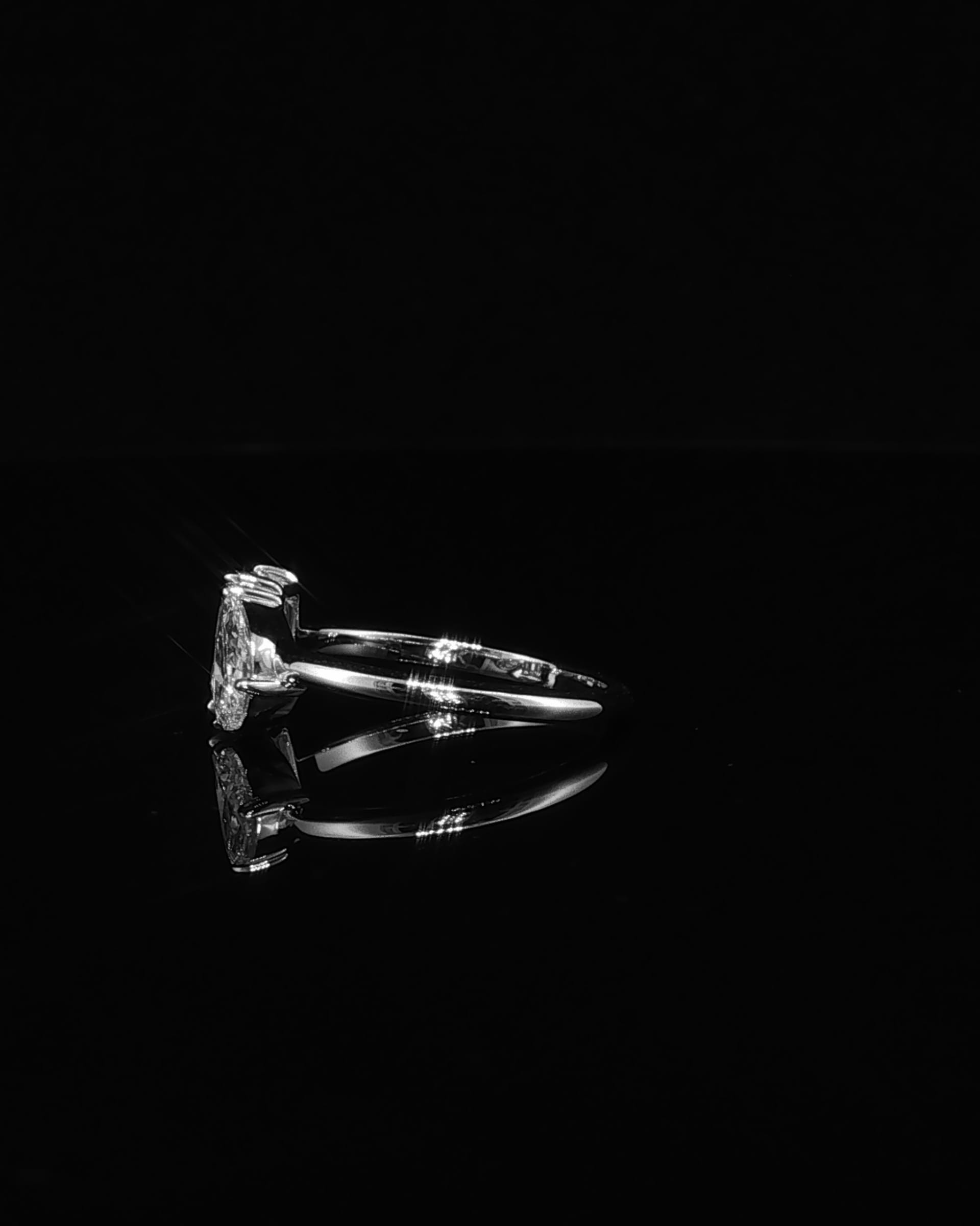 Emerald & Pear Cut Toi et Moi Diamond Ring, view 2