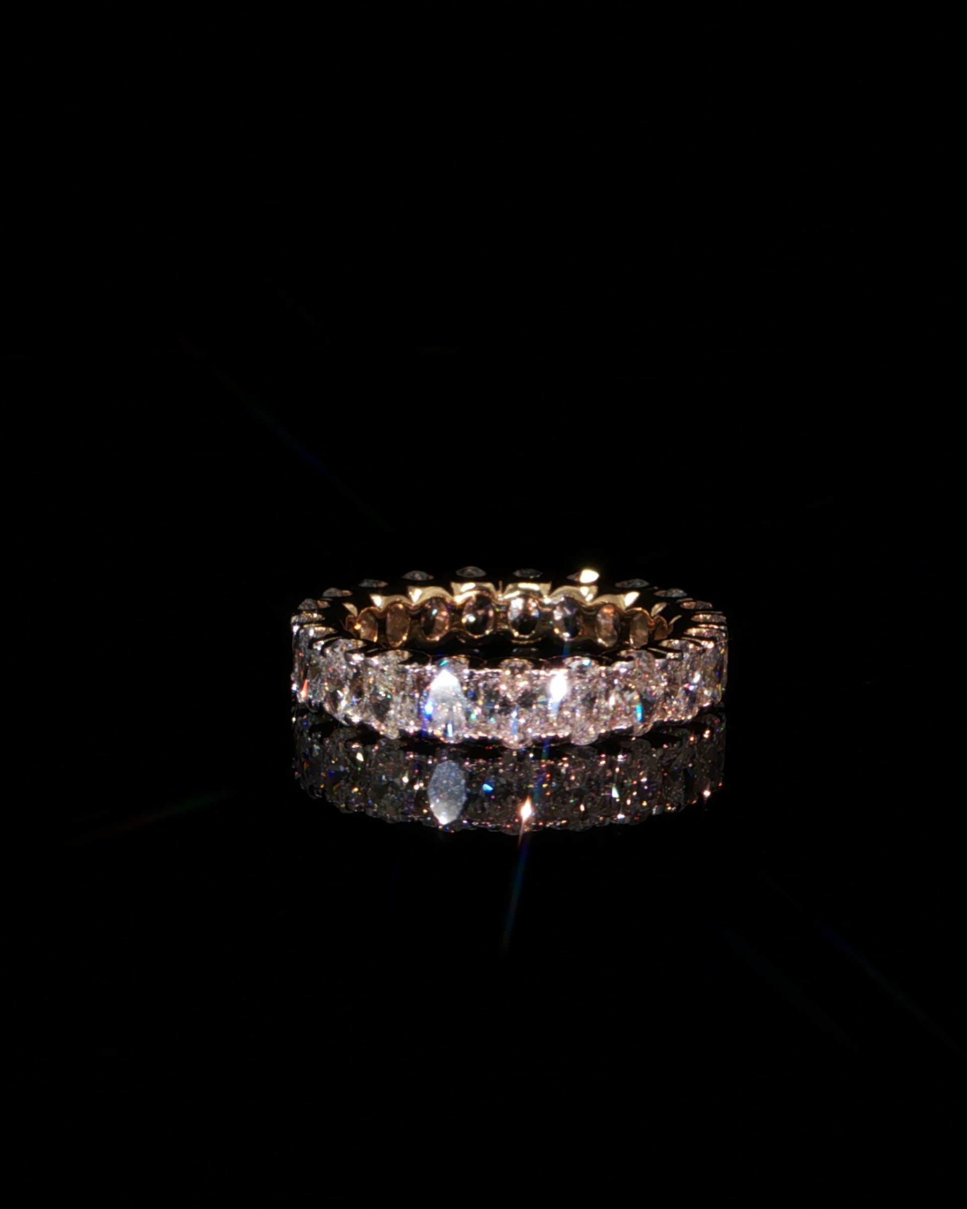 3.95 CTW Oval Cut Lab-Grown Diamond Eternity Ring in 14K White Gold