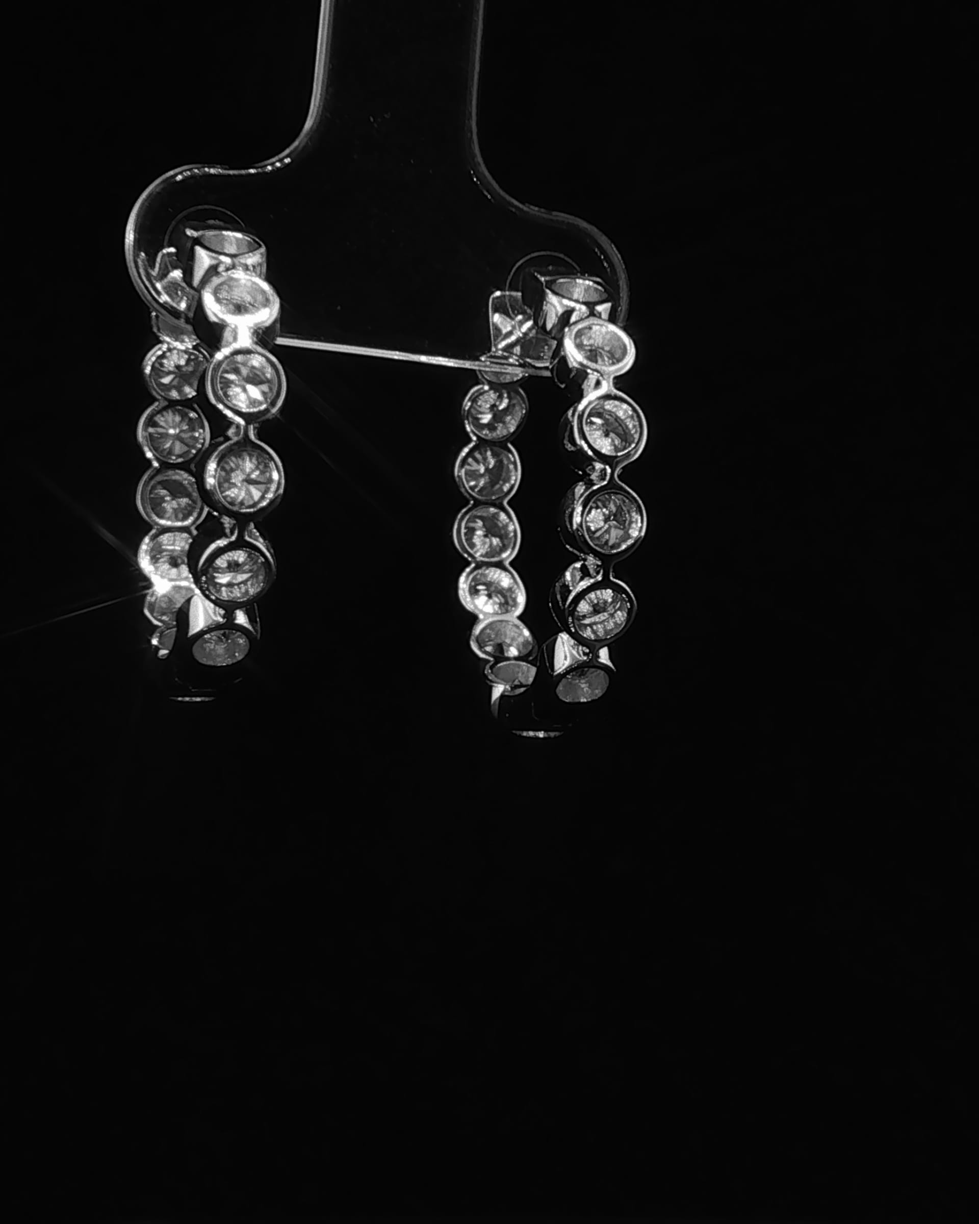 Scalloped Diamond Hoop Earrings, view 3