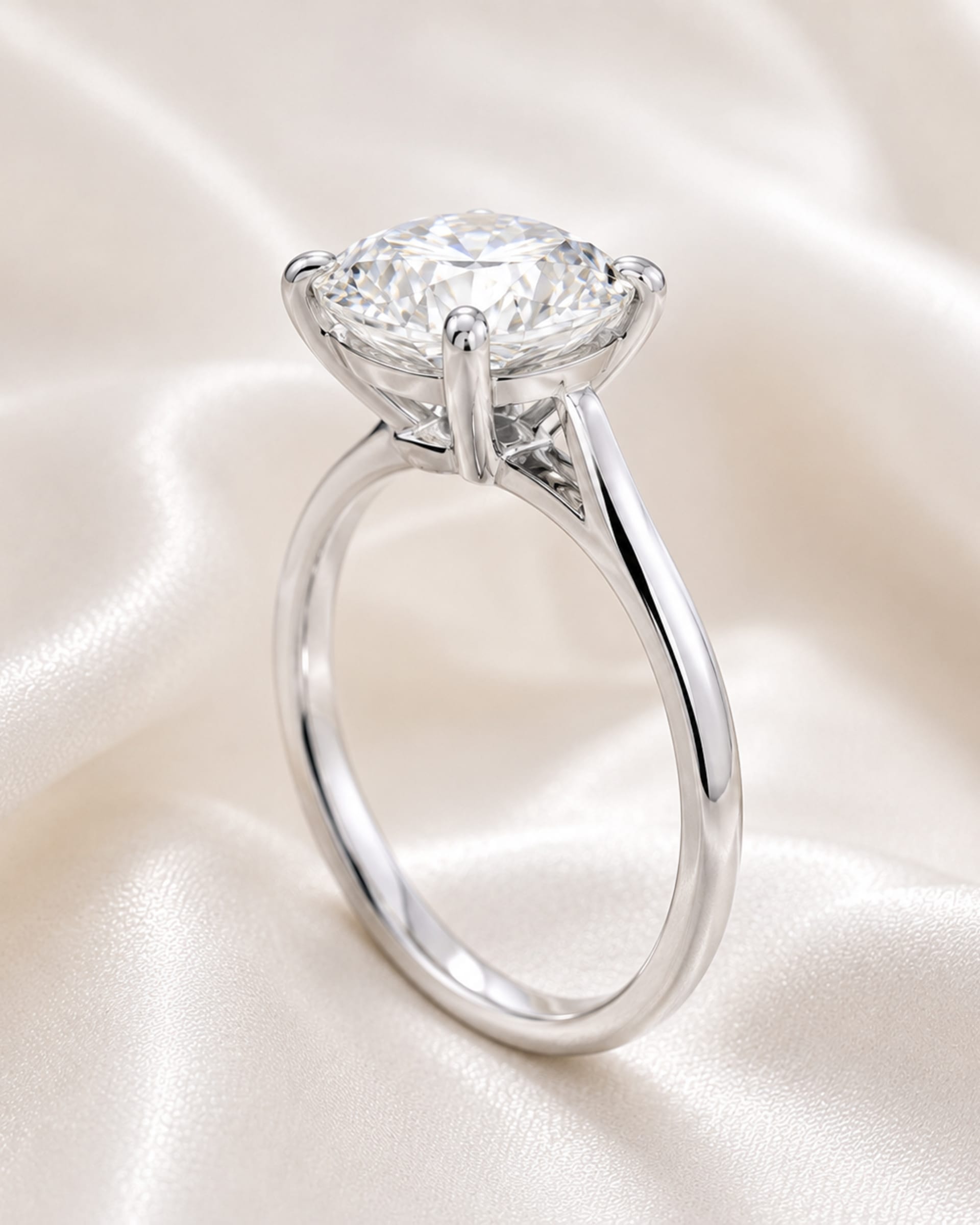 Cushion Diamond Solitaire Engagement Ring, view 4