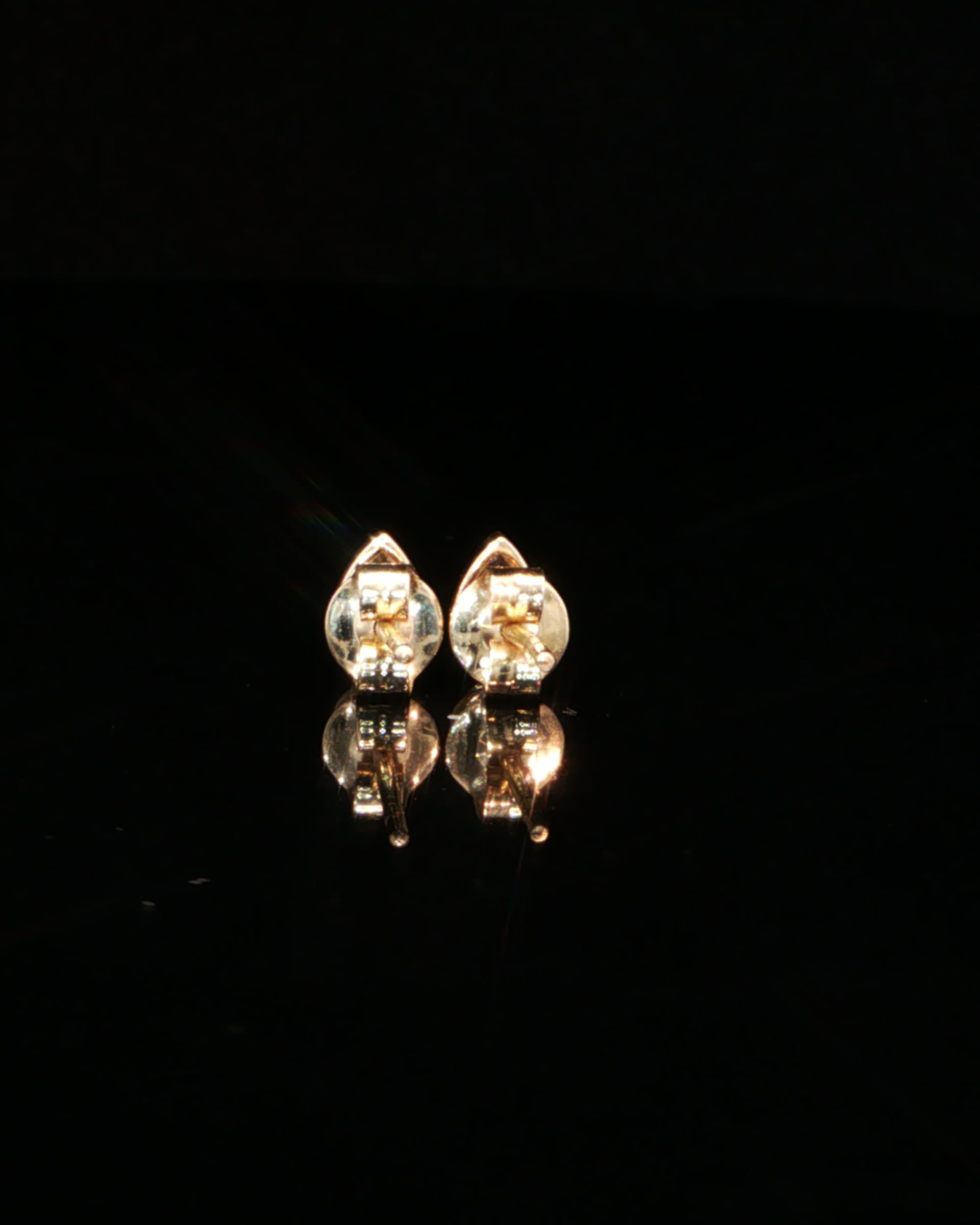 0.47 CTW Pear Cut Lab-Grown Diamond Stud Earrings in 14K Yellow Gold, view 2