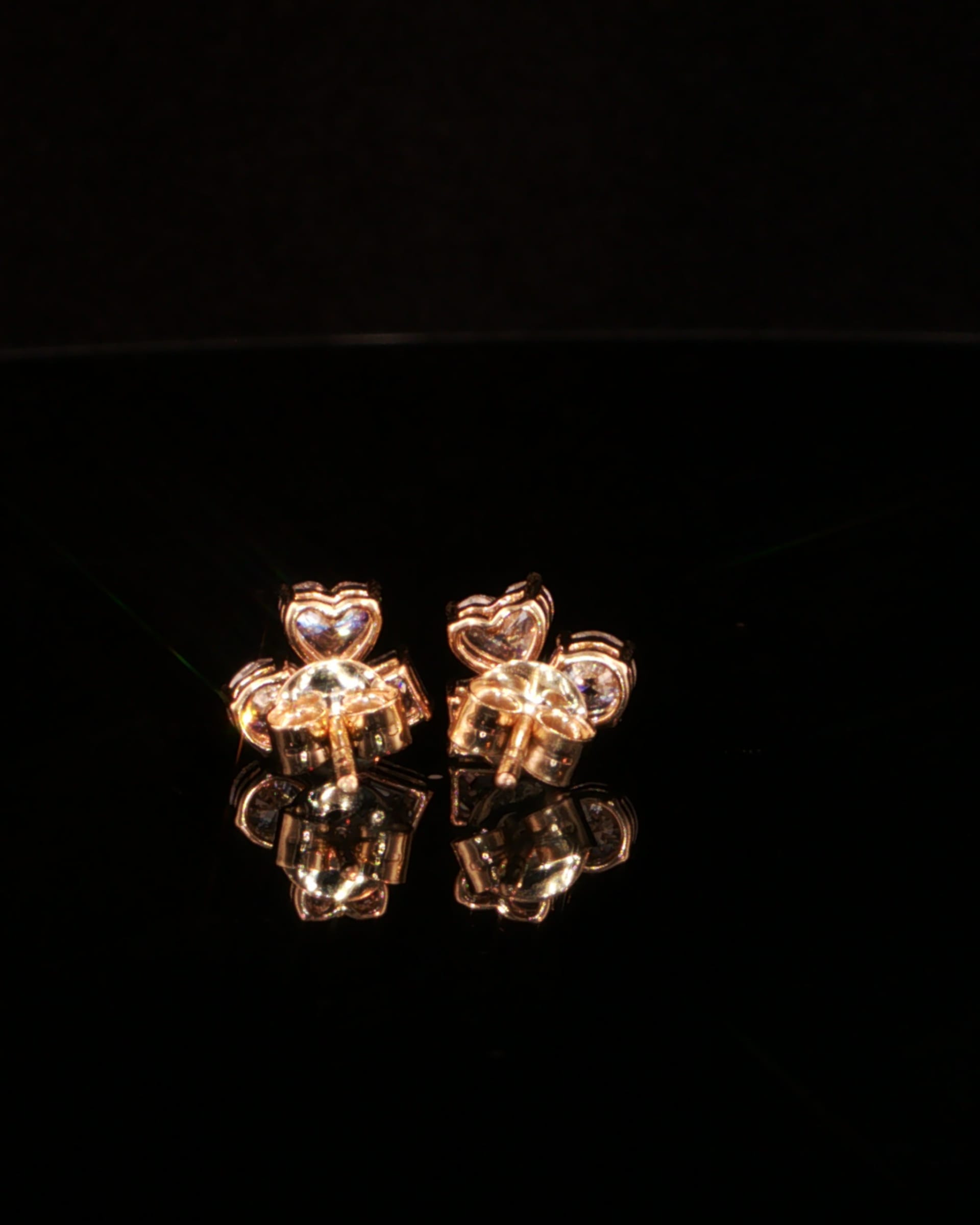 1.43 CTW Multi-Shape Lab-Grown Diamond Cluster Stud Earrings in 14K Yellow Gold, view 3