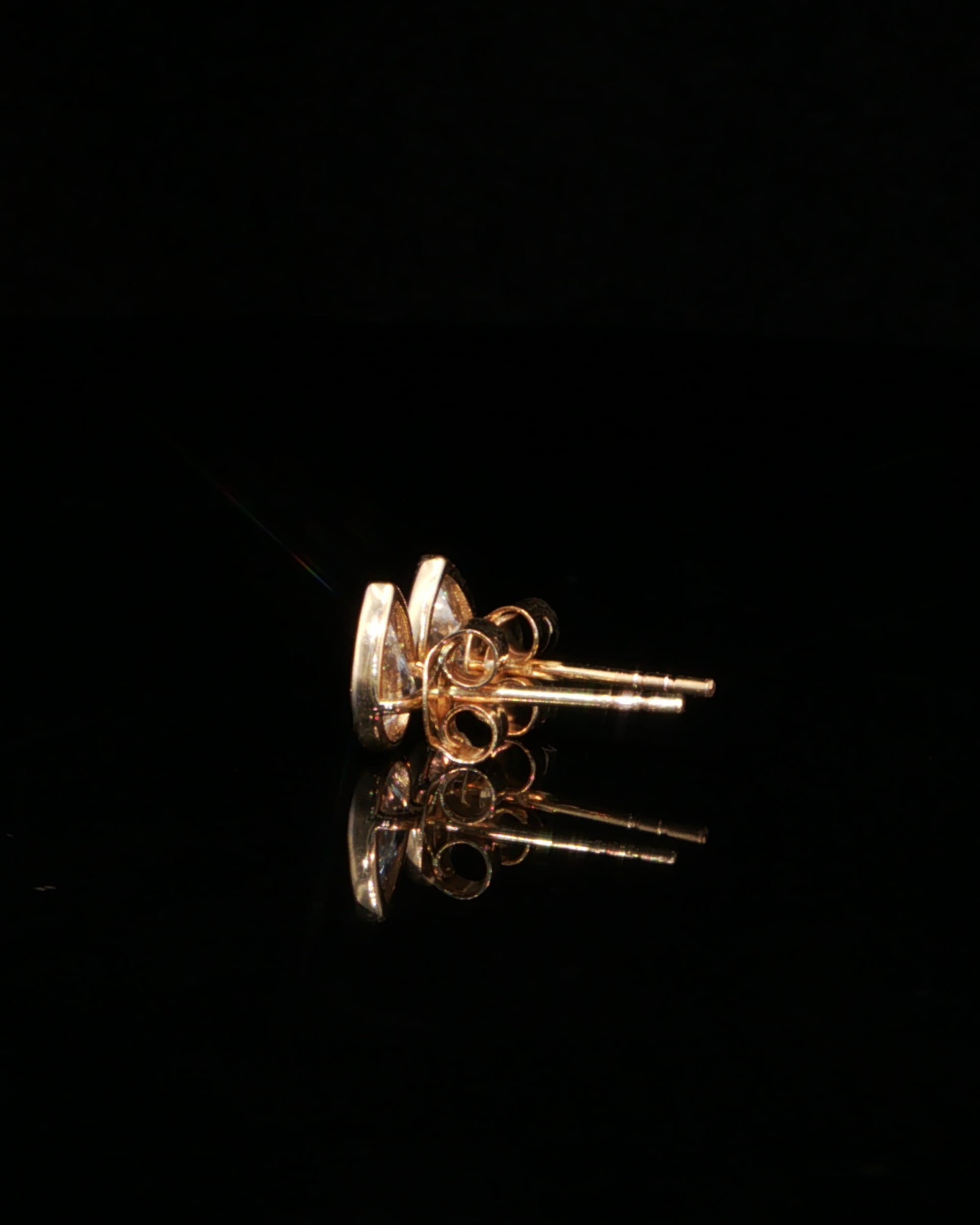 1.00 CTW Pear Cut Lab-Grown Diamond Stud Earrings in 14K Yellow Gold, view 4