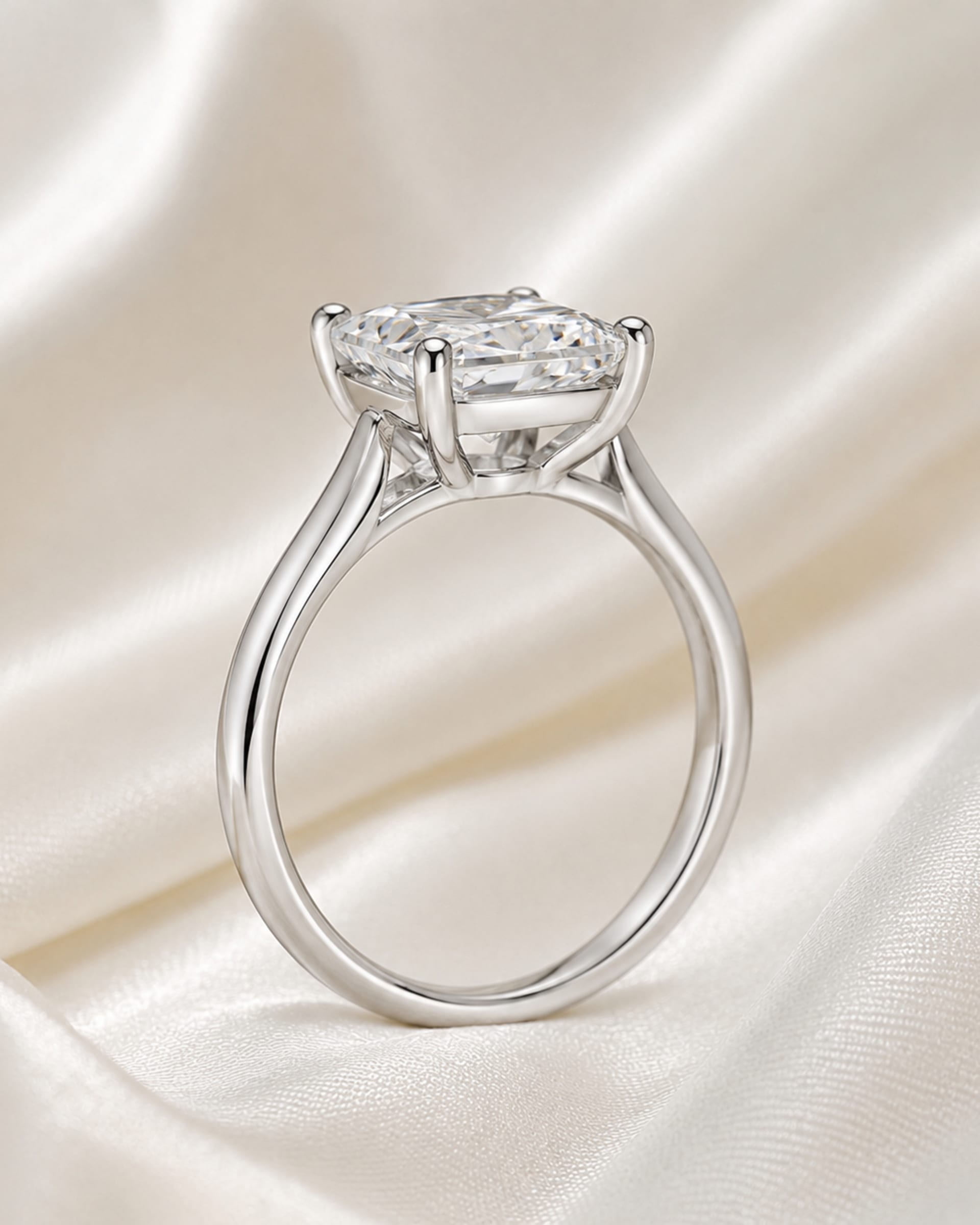Radiant Diamond Solitaire Engagement Ring, view 4