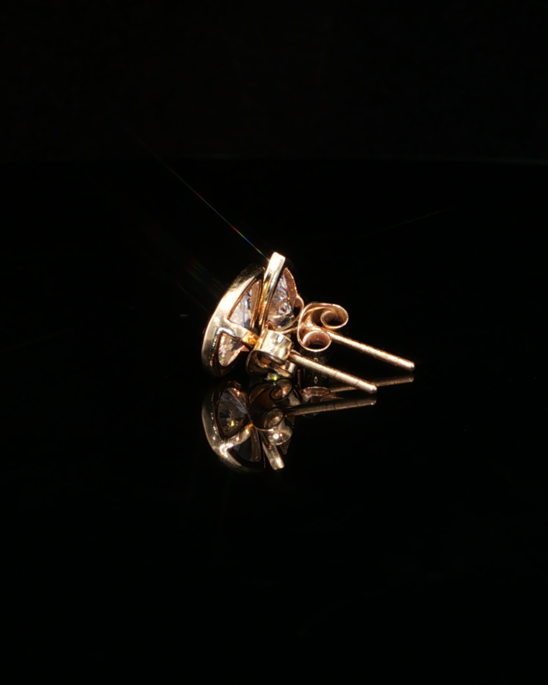 2.10 CTW Pear Cut Lab-Grown Diamond Bezel Stud Earrings in 14K Yellow Gold, view 4