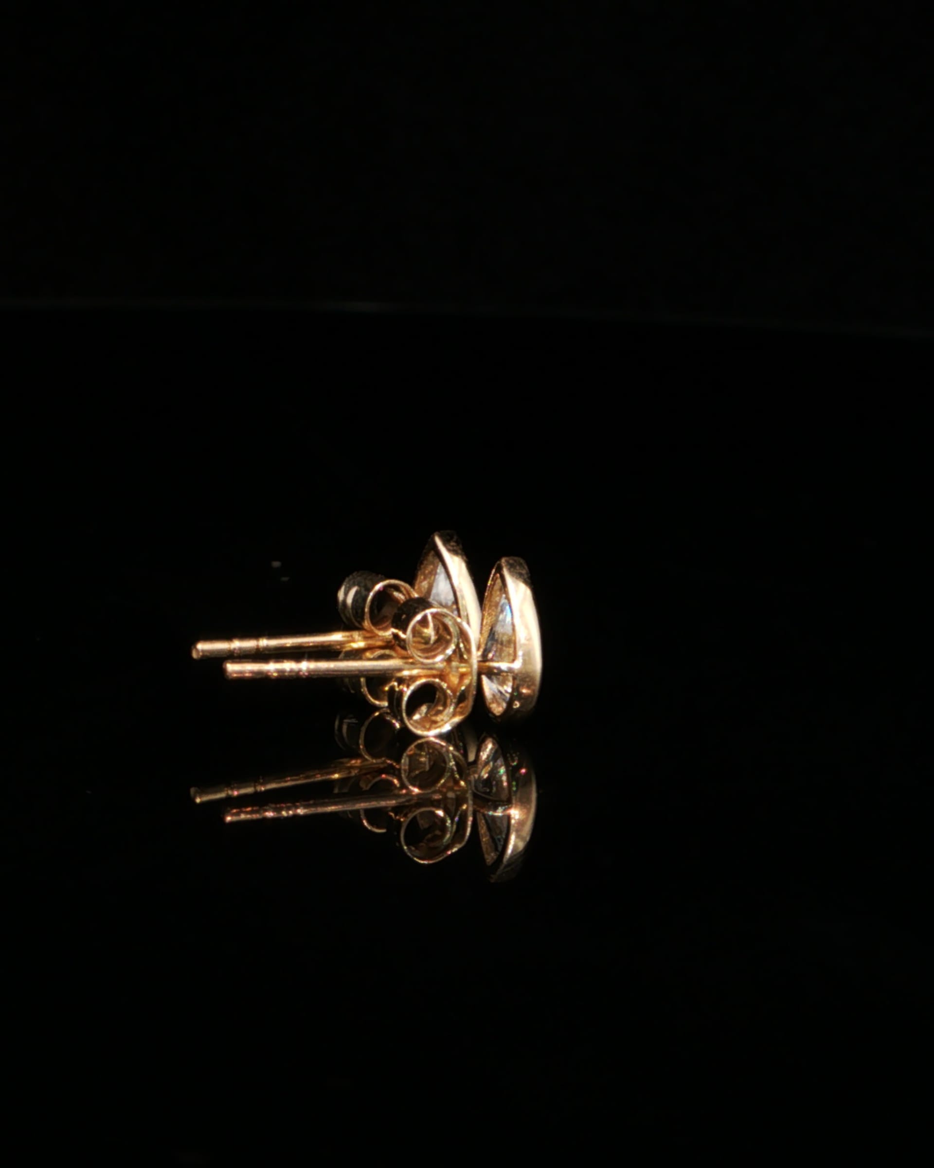 1.00 CTW Pear Cut Lab-Grown Diamond Stud Earrings in 14K Yellow Gold, view 2