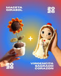 Combo Mundial: Maceta Girasol + Virgencita