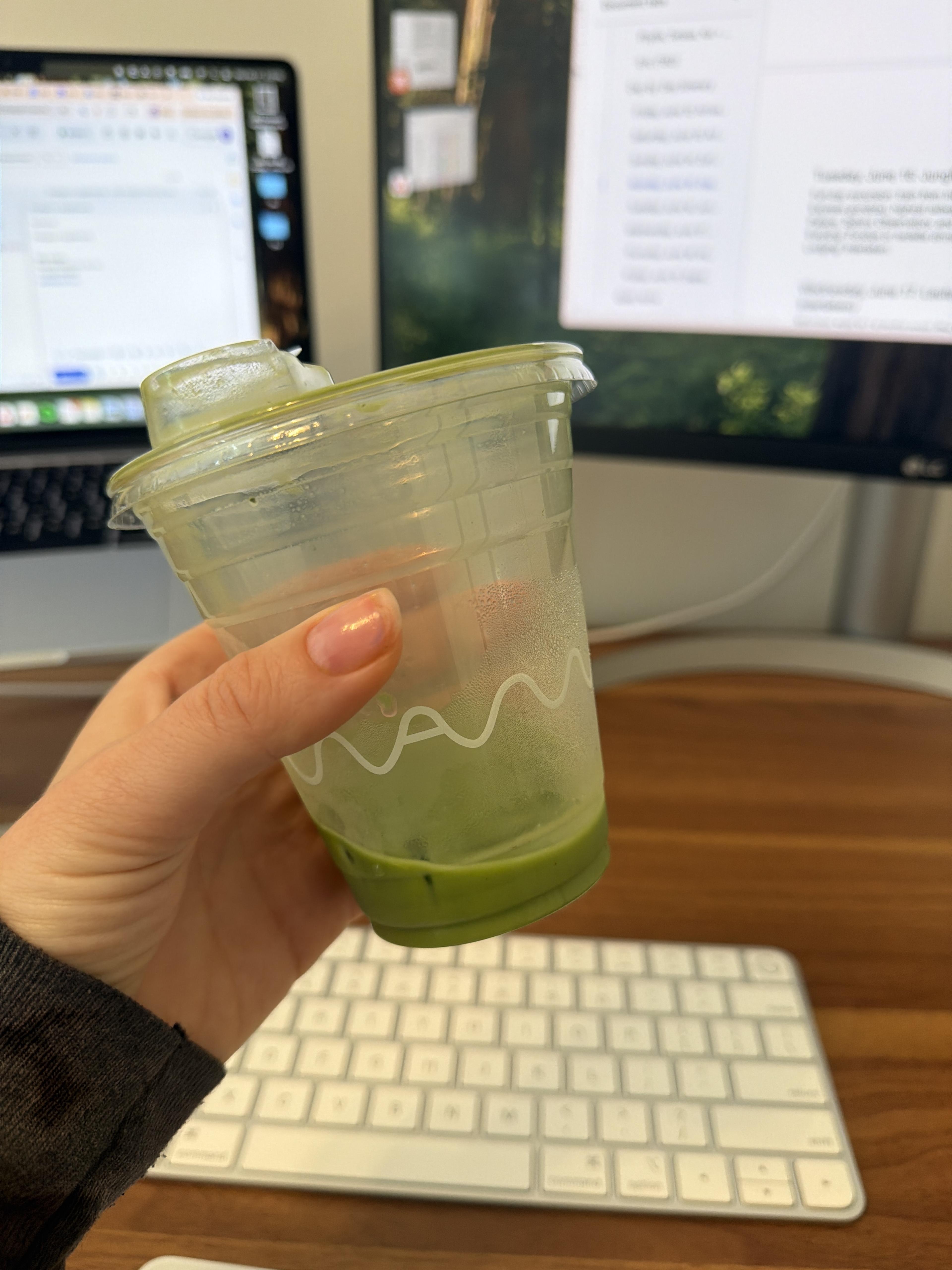 Iced Matcha With Almond Milk