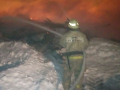 В Башкирии горит животноводческий комплекс. Погибли шестнадцать коров