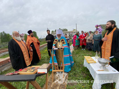 Освящение основания нового храма с.Шушнур