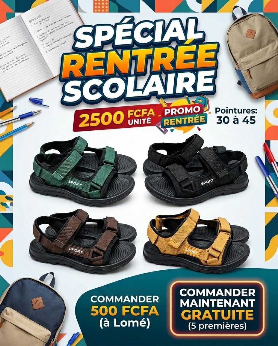 sandales tendance unisexe
