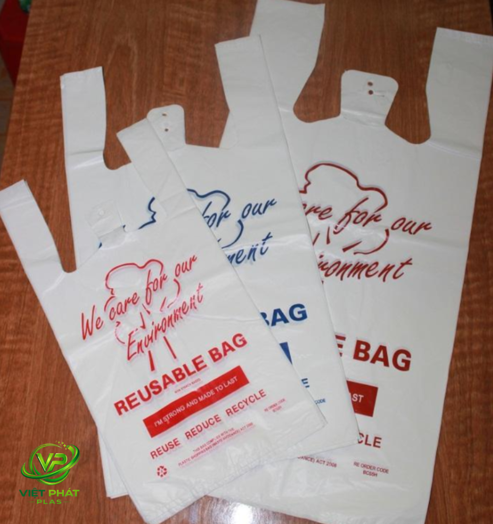 HDPE and LDPE reusable shopping bags in retail stores