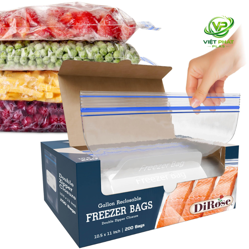 Evaluating different commercial freezer bag sizes to optimize factory assembly line speeds and reduce material waste.