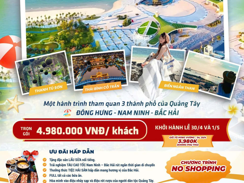 Bắc Hải vào mùa hè: điểm sáng nhất là biển xanh, cát trắng và nhịp đi rất dễ chịu
