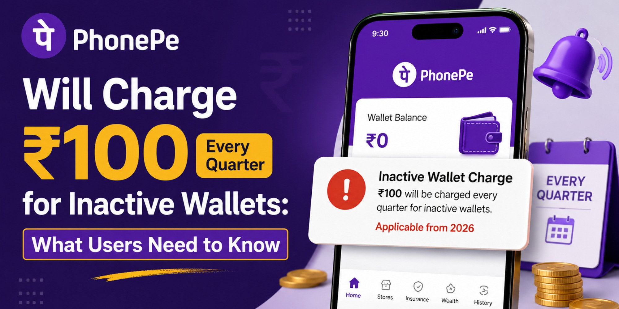 PhonePe Will Charge ₹100 Every Quarter for Inactive Wallets: What Users Need to Know