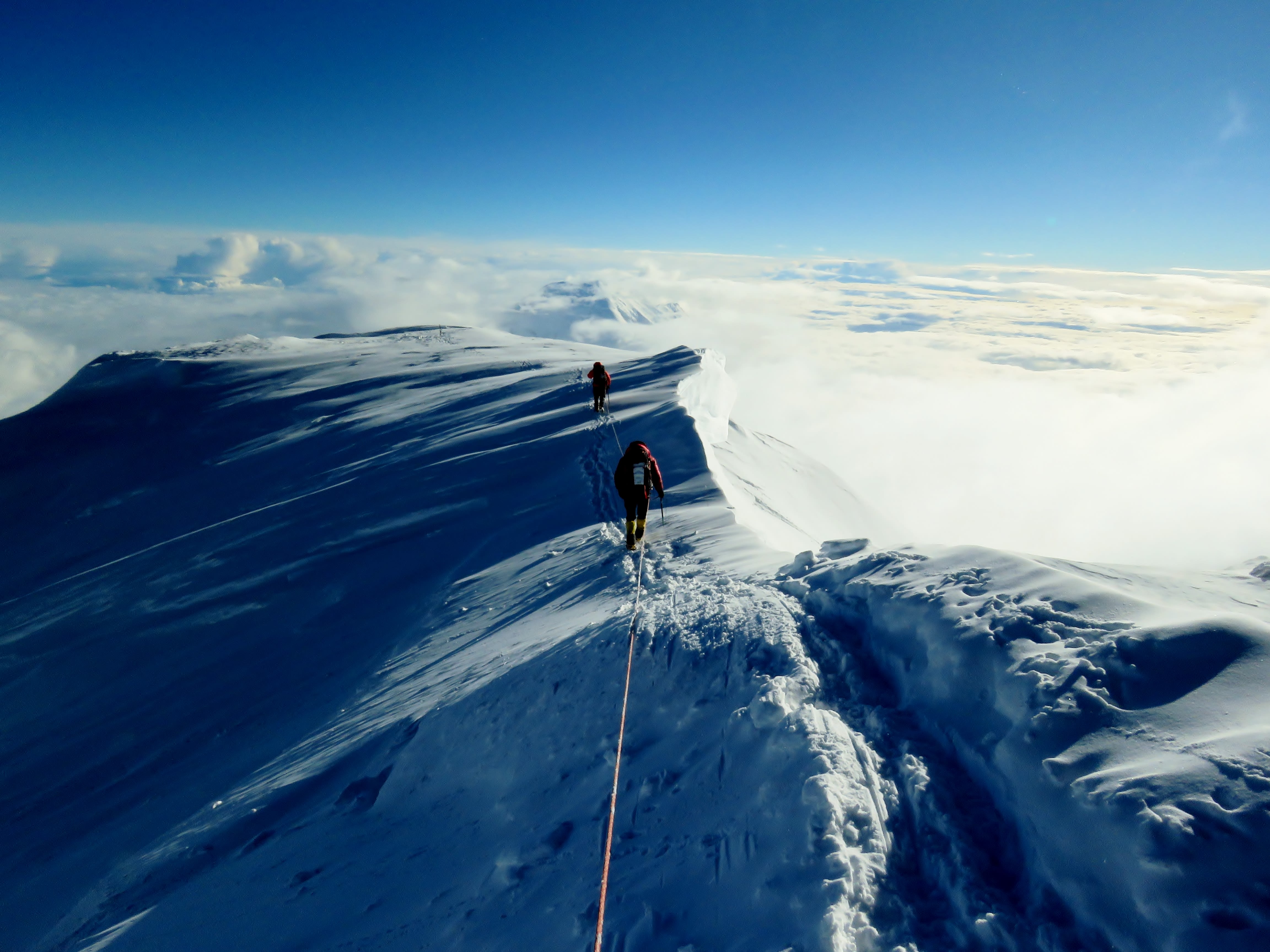 Denali climbing to the summit
