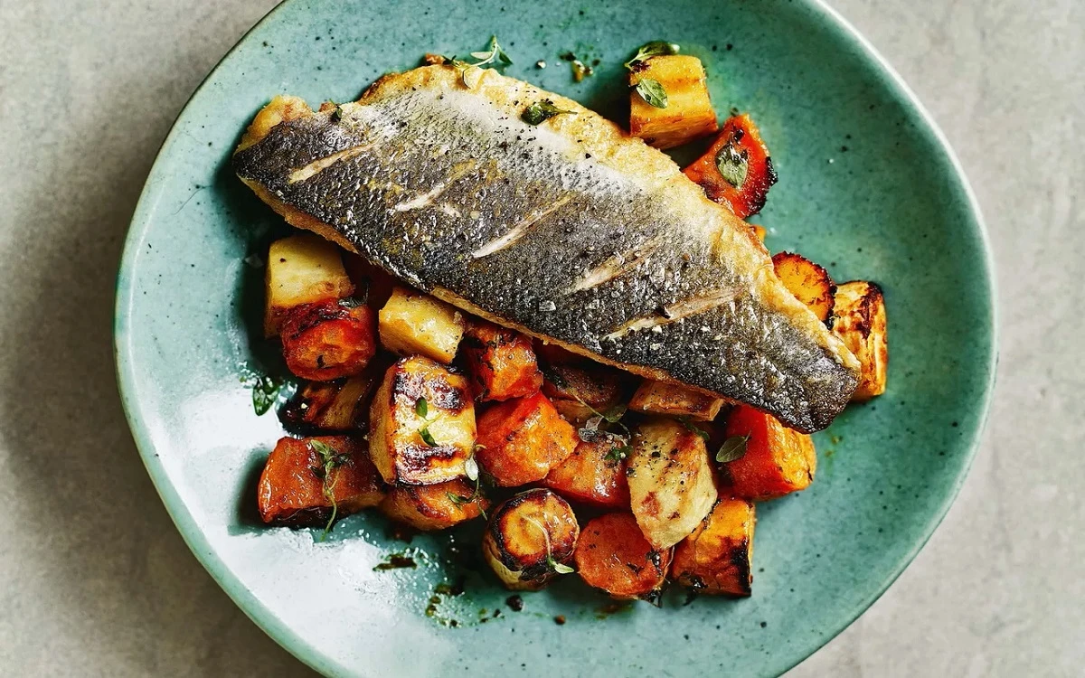 Sea bass & Courgettes Image