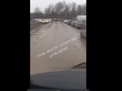 Жители Тульской области вынуждены находиться в условиях бездорожья на парковке у склада Wildberries в Алексинском районе