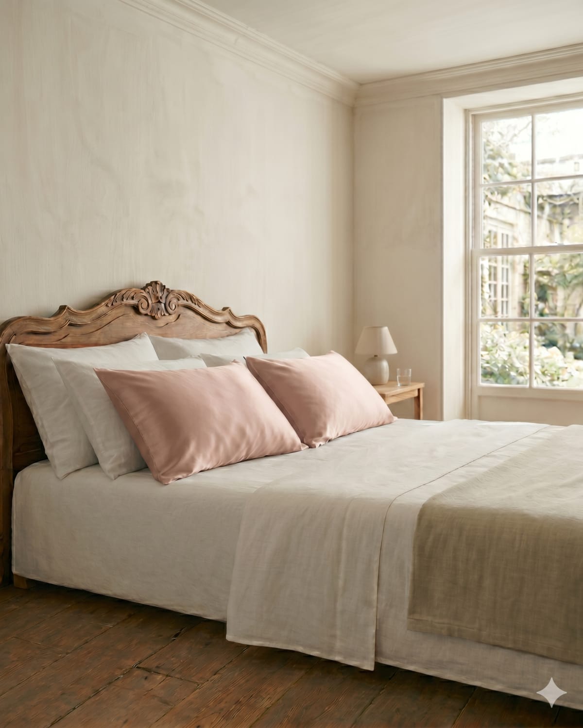Blush pink Silk Pillowcase by SILKILINEN — hero view, handmade silk in Donegal