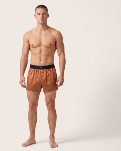 Boxer short in warm sunset copper — silk by SILKILINEN