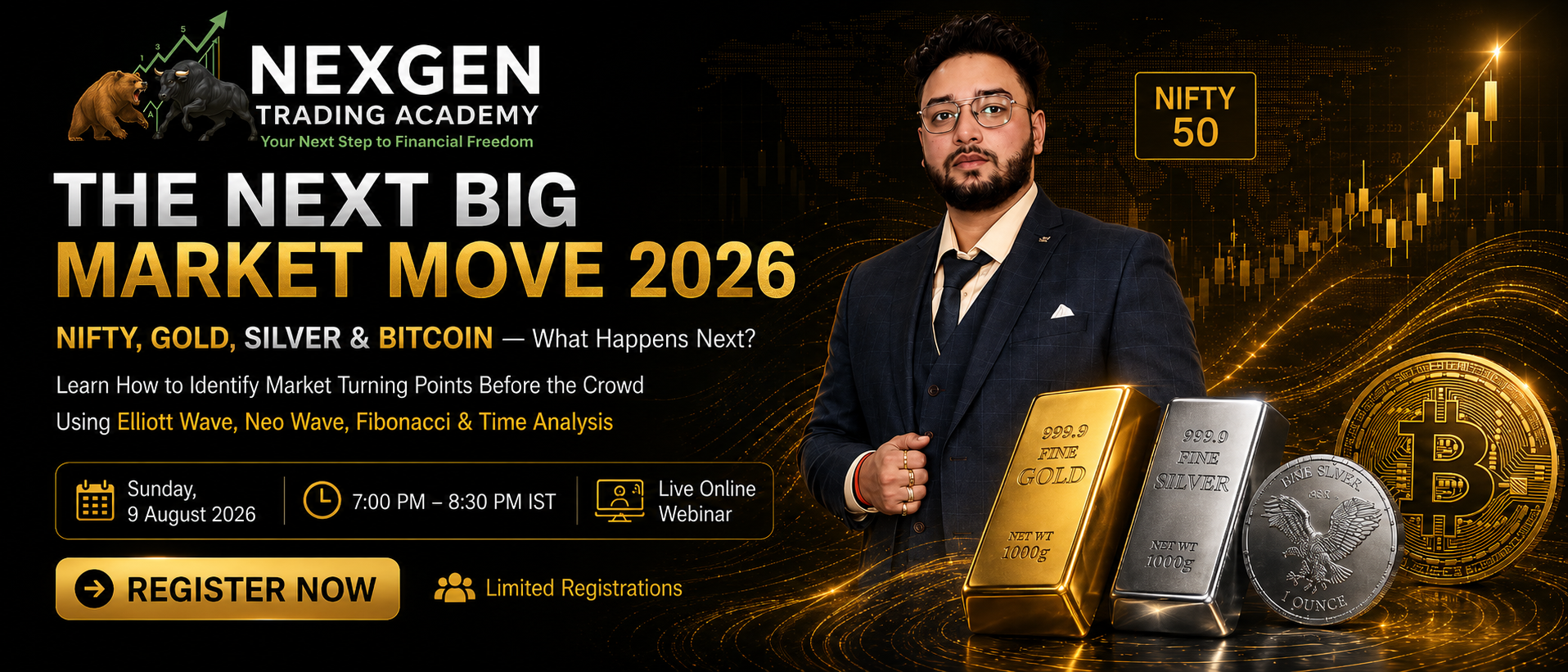 The Next Big Market Move 2026: NIFTY, Gold, Silver & Bitcoin — What Happens Next?