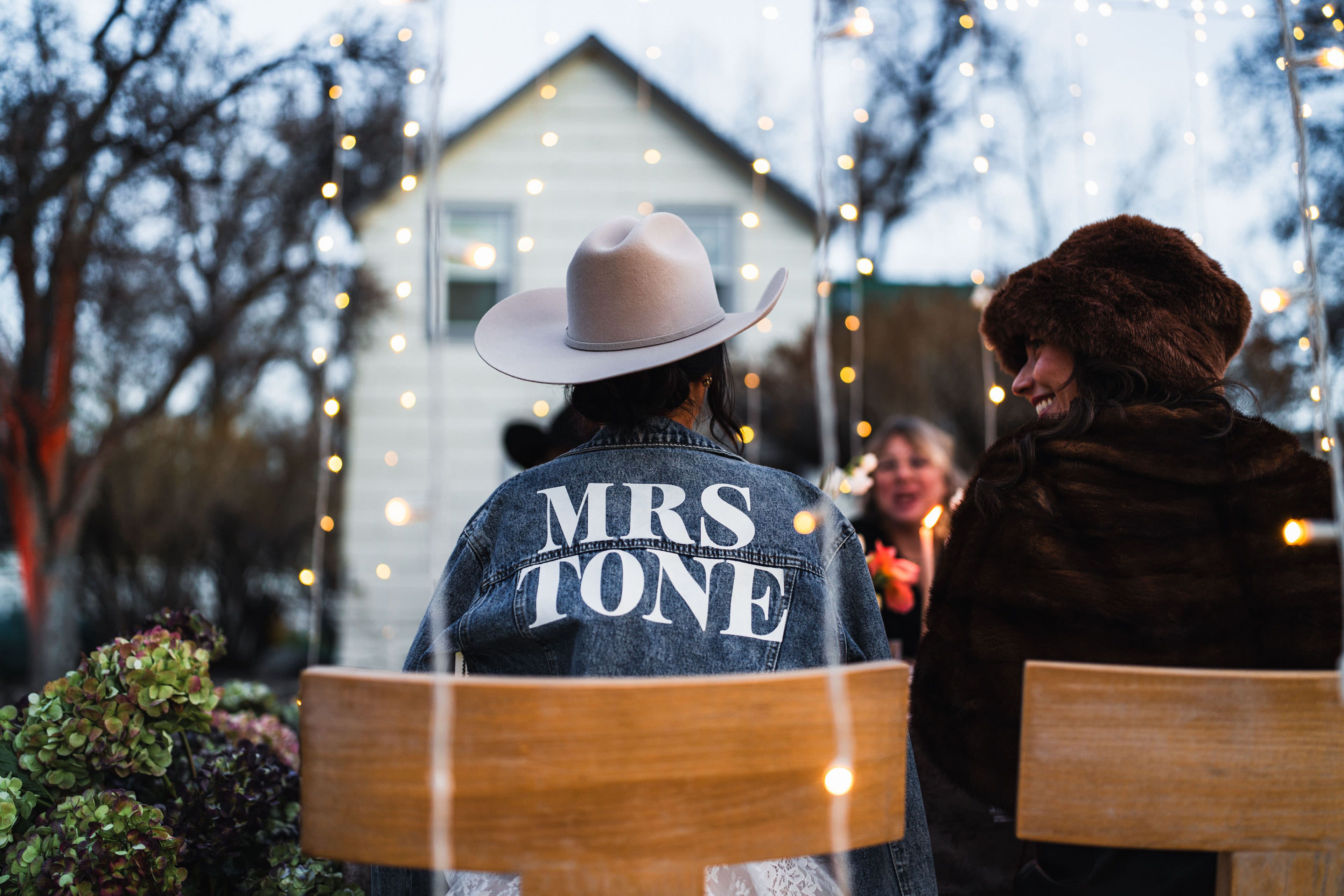 bride with custom jacket | null & null