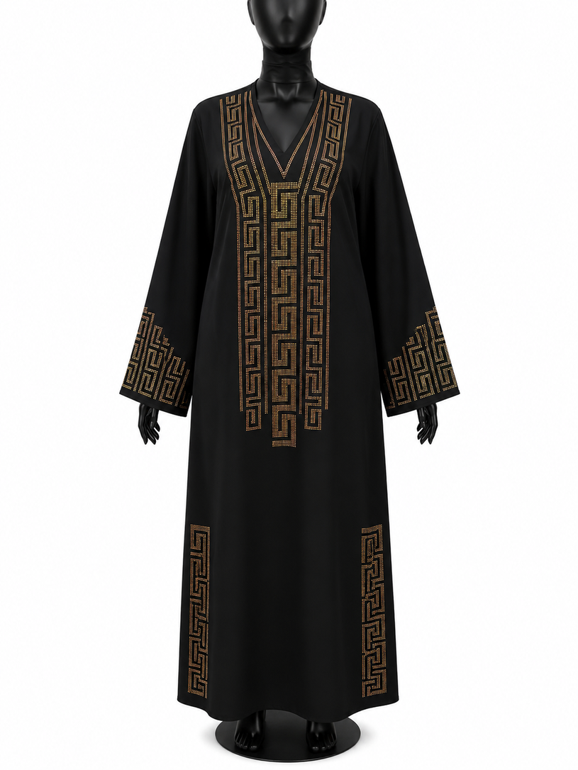 Luxury Geometric Embroidered Abaya