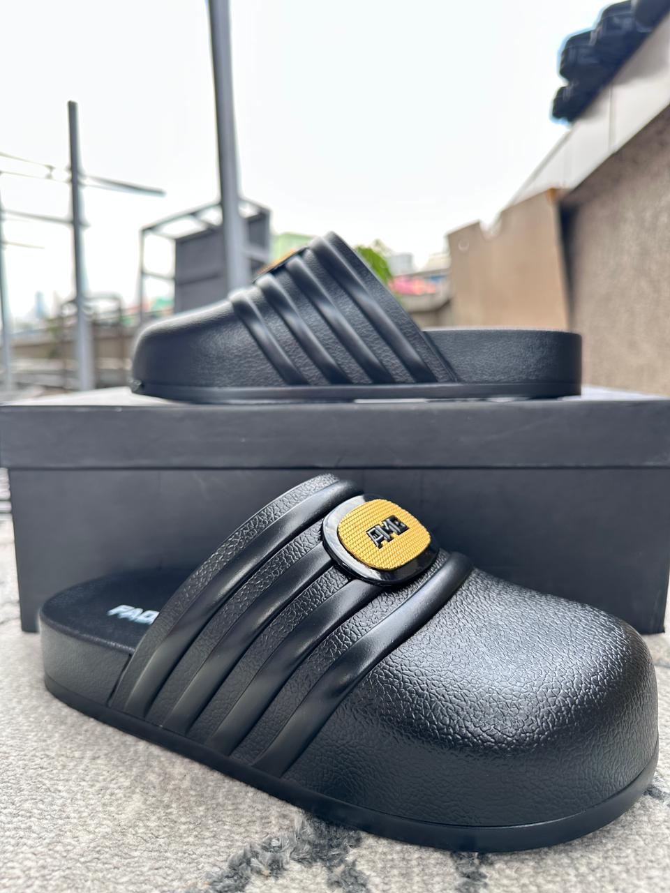 AMG Clog Mules (Black Slip-On Casual Shoes)