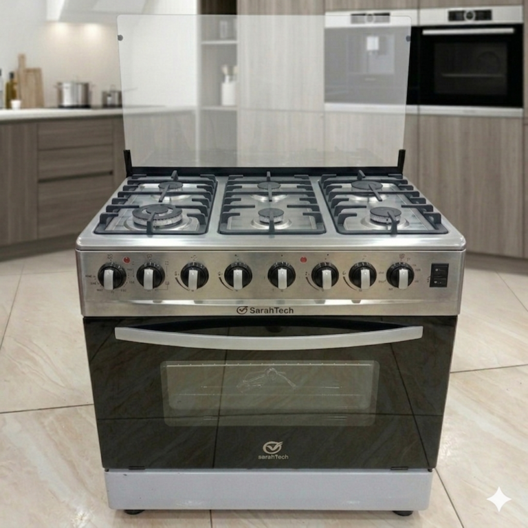 SarahTech Freestanding Cooker 6-Gas Burners – Premium Kitchen Cooker & Oven