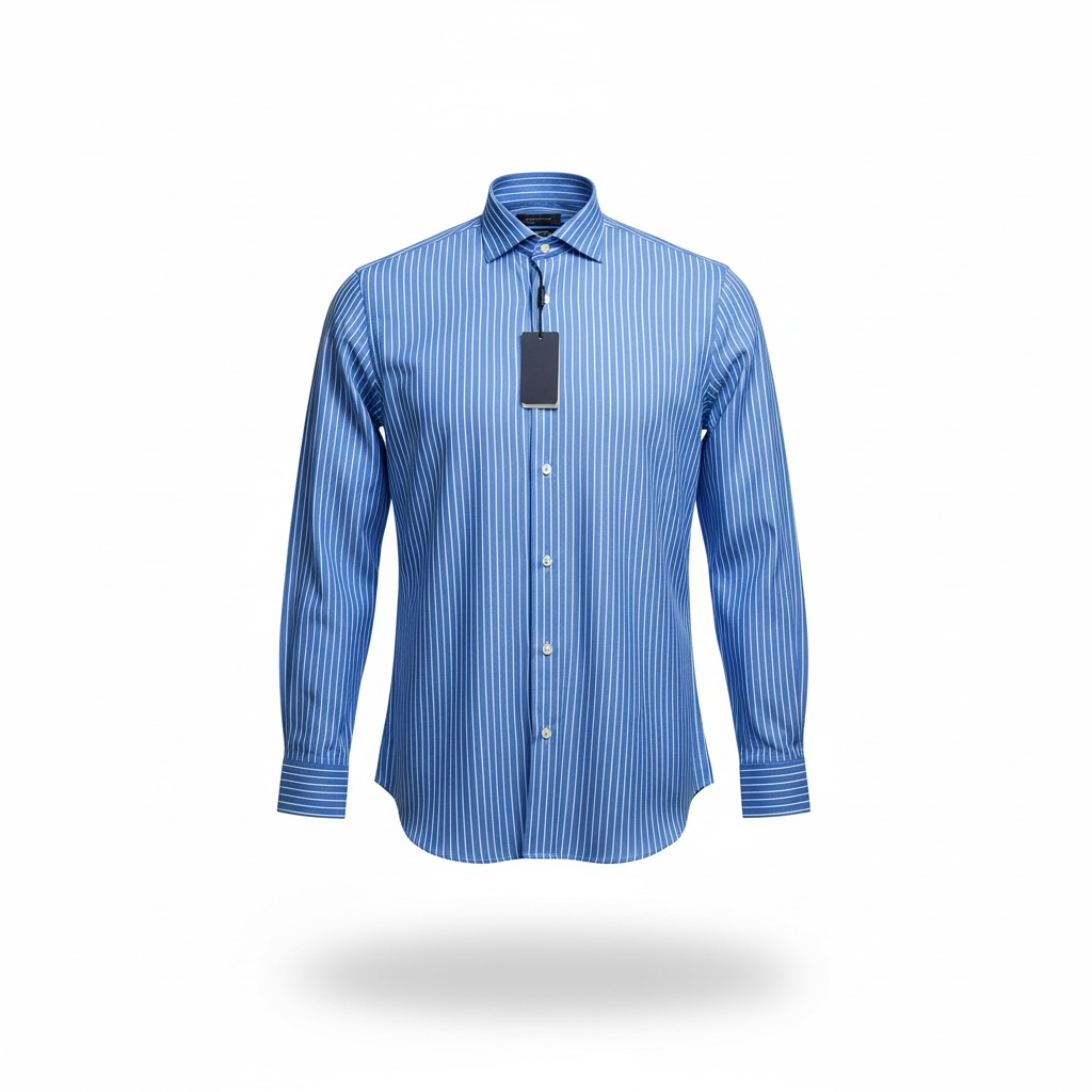 Manschett By Quesste Turkey Edition Men’s Slim Fit Stripe Shirt – Blue (6127)