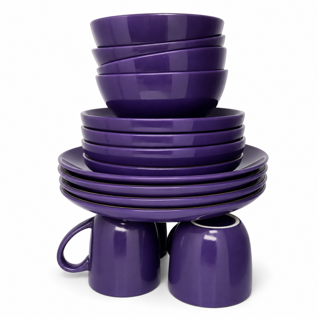 Premium Purple Ceramic Dinner 16 PCS Set-(1463)