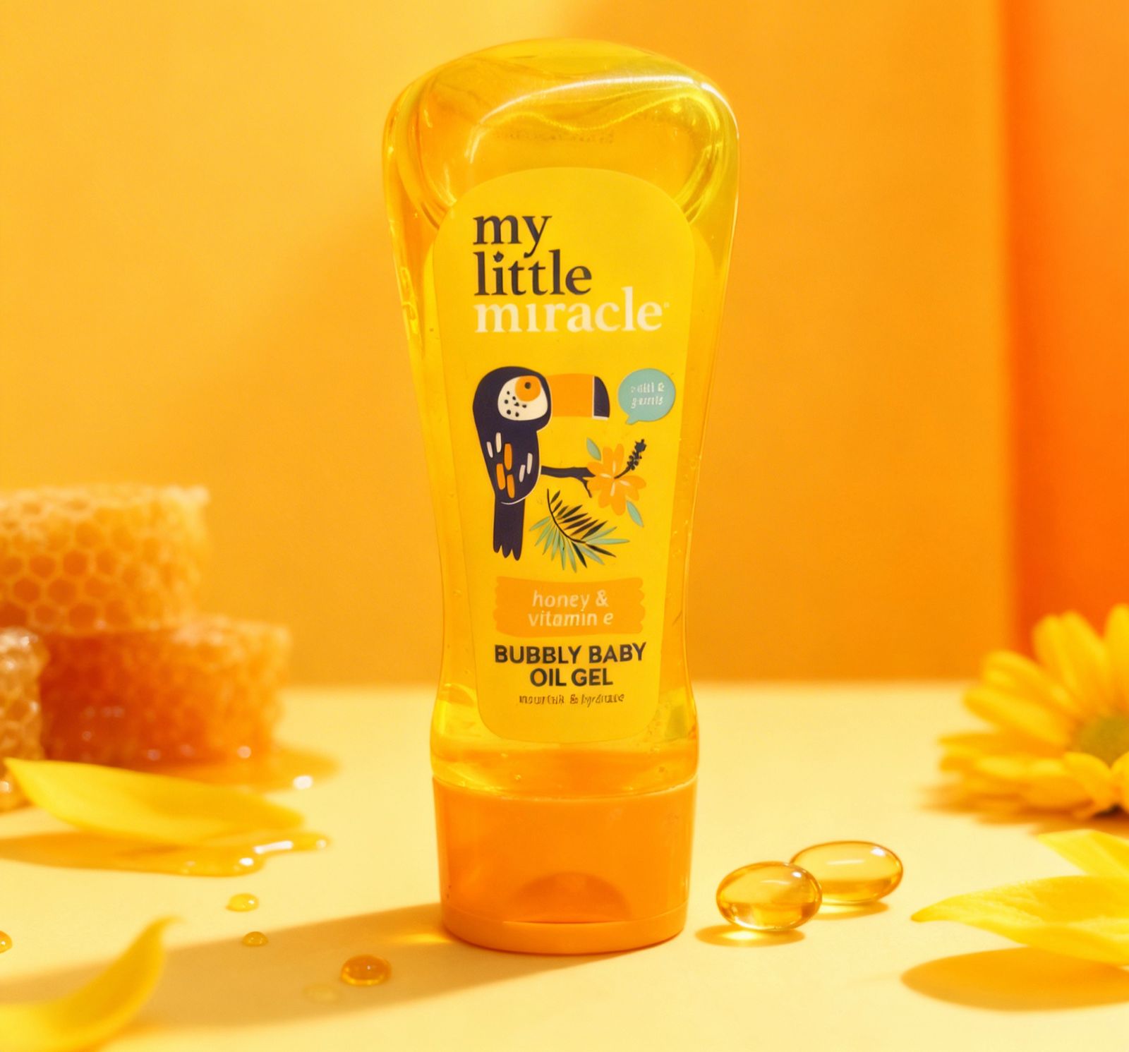 My Little Miracle Bubbly Baby Oil Gel | Honey & Vitamin E Baby Skin Care