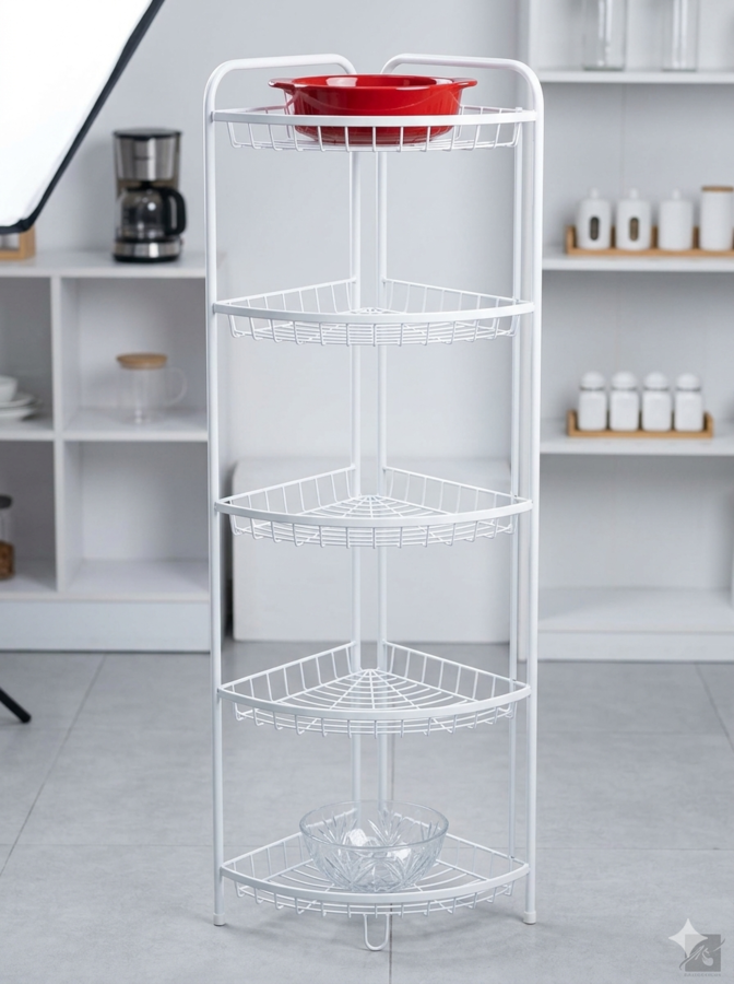 Multi-Layer Corner Organizer Rack - White