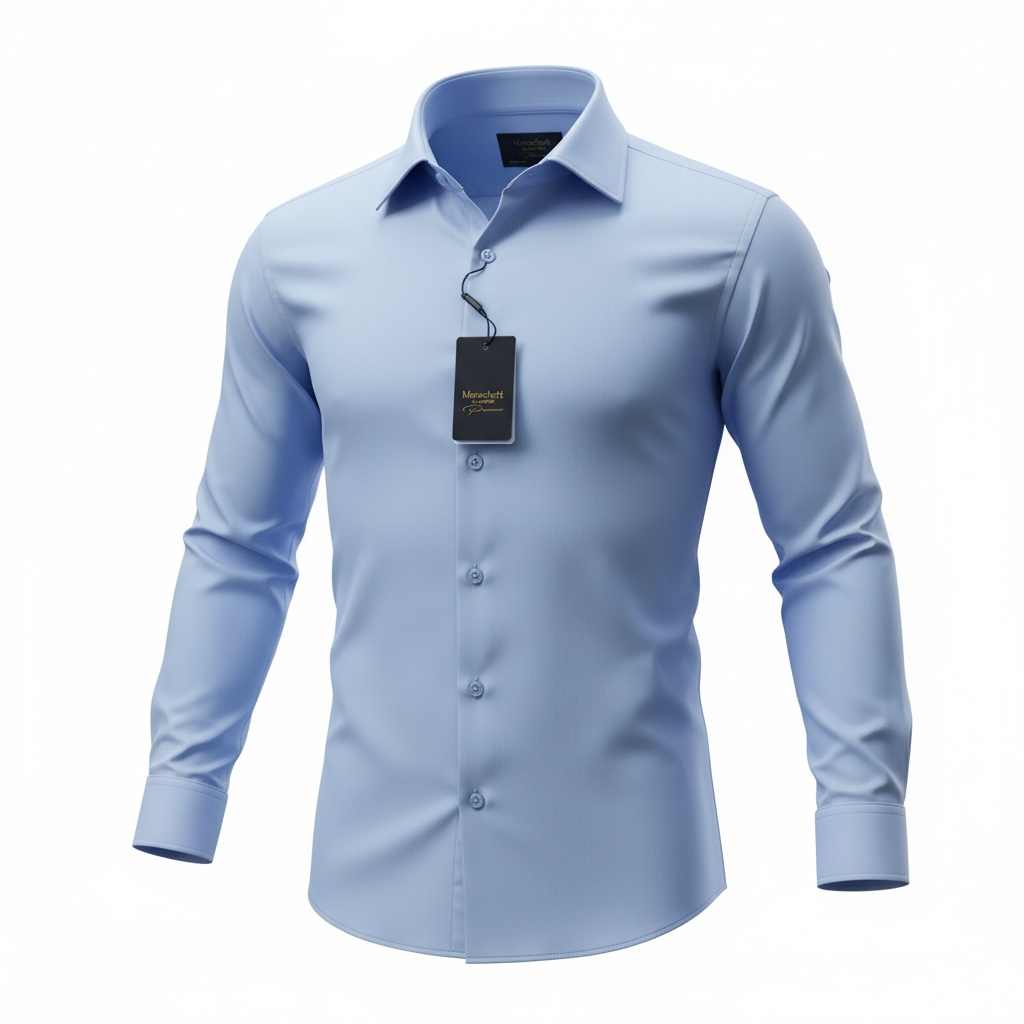 Men’s Slim Fit Plain Shirt – Light Blue (6107-04)
