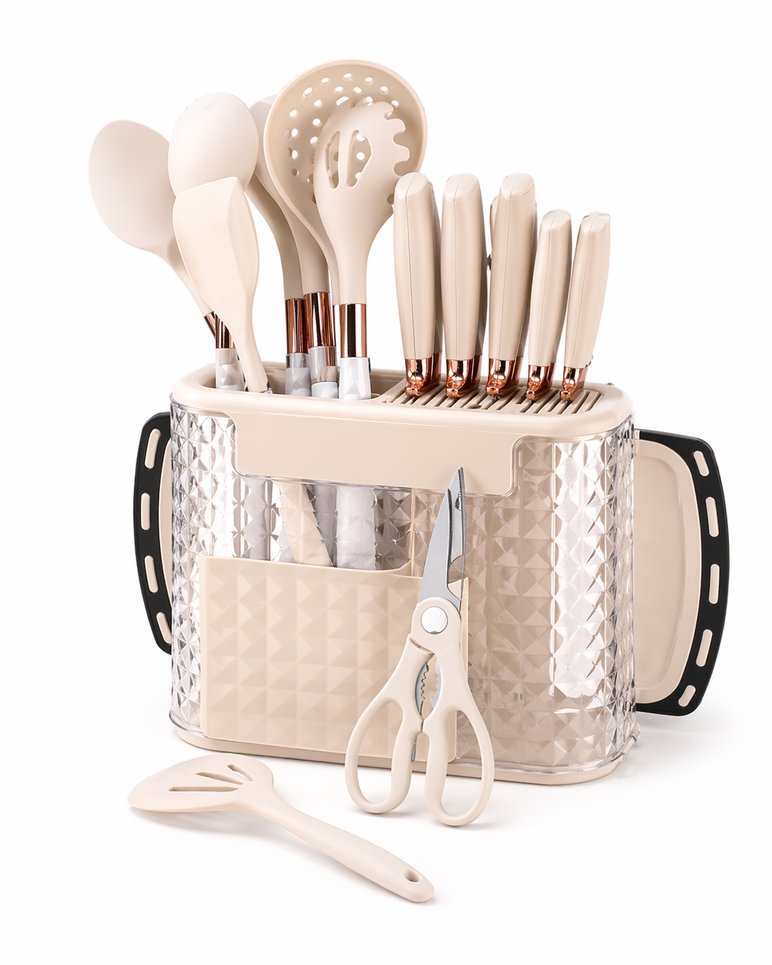 16-Piece Crystal Design Silicone Spoon & Knife Set (XYSJ-0020)