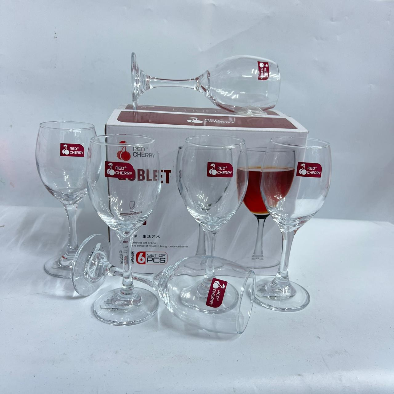 Red Cherry Classic Wine Glasses (HG3065)