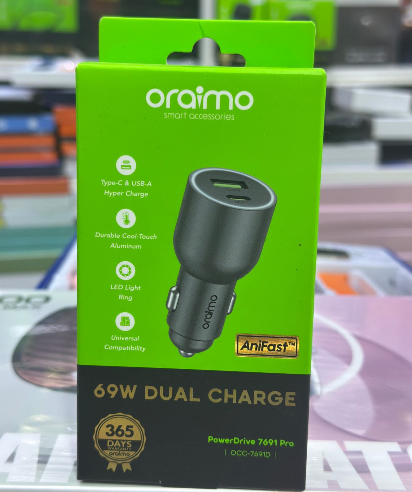 Oraimo PowerDrive 7691 Pro 69W Dual Car Charger